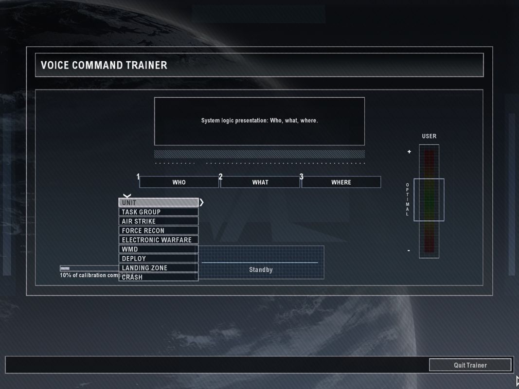 Tom Clancy's EndWar (Windows) screenshot: Voice command configurator.