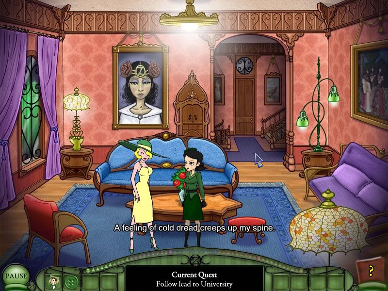 Emerald City Confidential (Windows) screenshot: She, too, knows more about Anzel.
