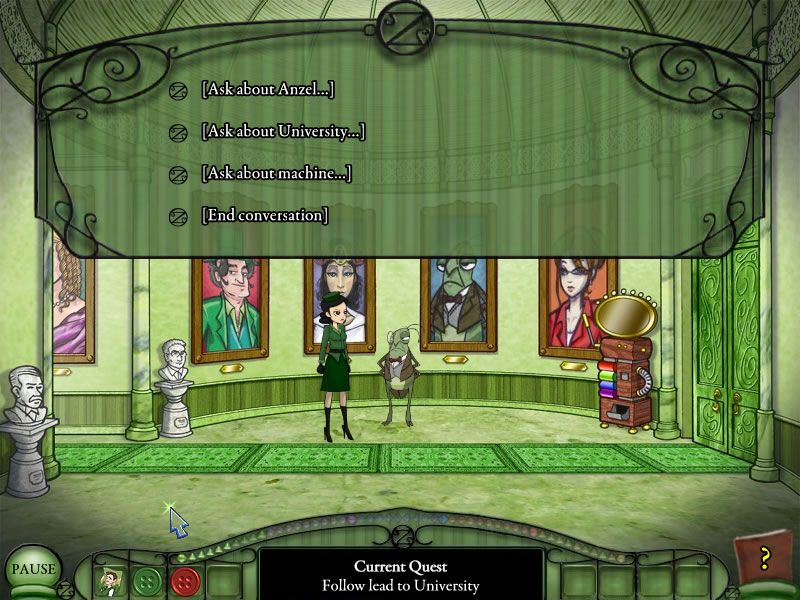 Emerald City Confidential (Windows) screenshot: The dialogue tree system