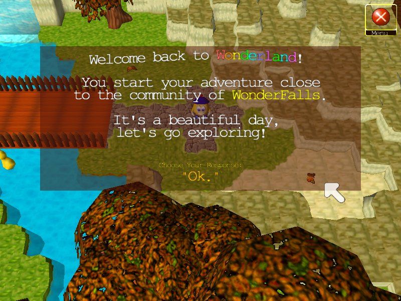 Wonderland Adventures: Mysteries of Fire Island (Windows) screenshot: A welcome back message.