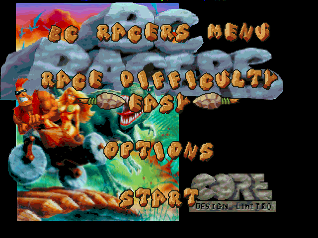 BC Racers (3DO) screenshot: Main menu