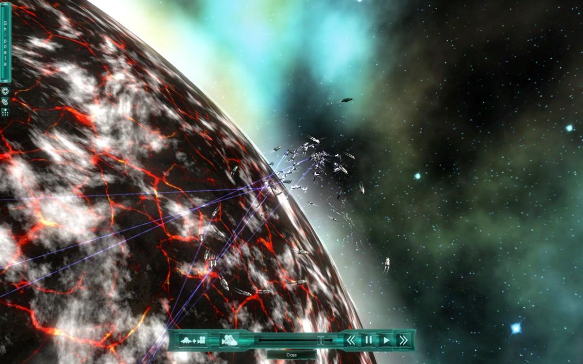 Lost Empire: Immortals (Windows) screenshot: Viewing orbital battle.