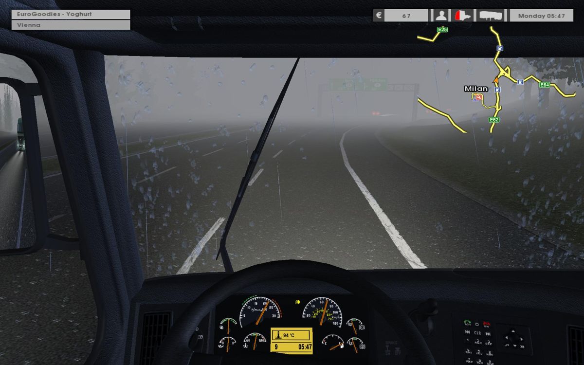 Big Rig Europe (Windows) screenshot: It rains from time to time.