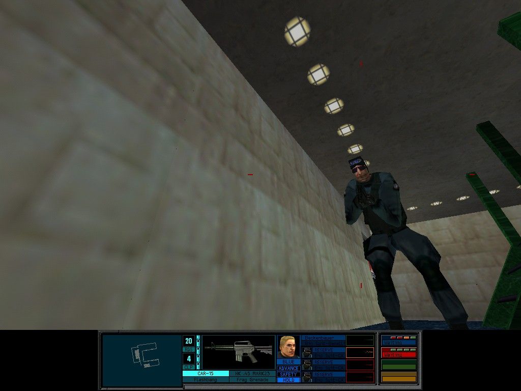 Tom Clancy's Rainbow Six (Windows) screenshot: Taken down by tango.