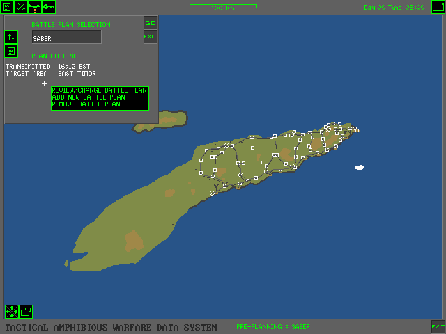Super-VGA Harrier (DOS) screenshot: SVGA: Battle Plan screen