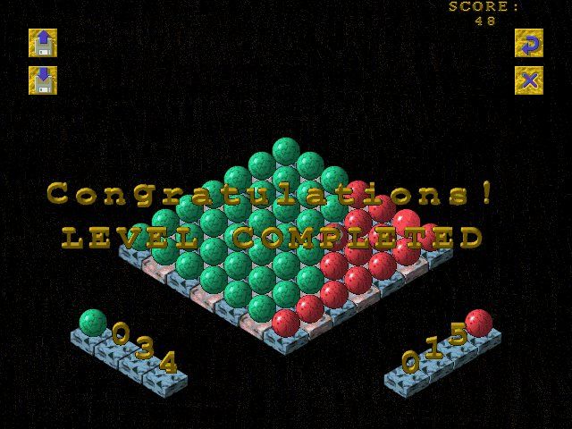 Colony (Windows) screenshot: I won. I control more area the my opponent.