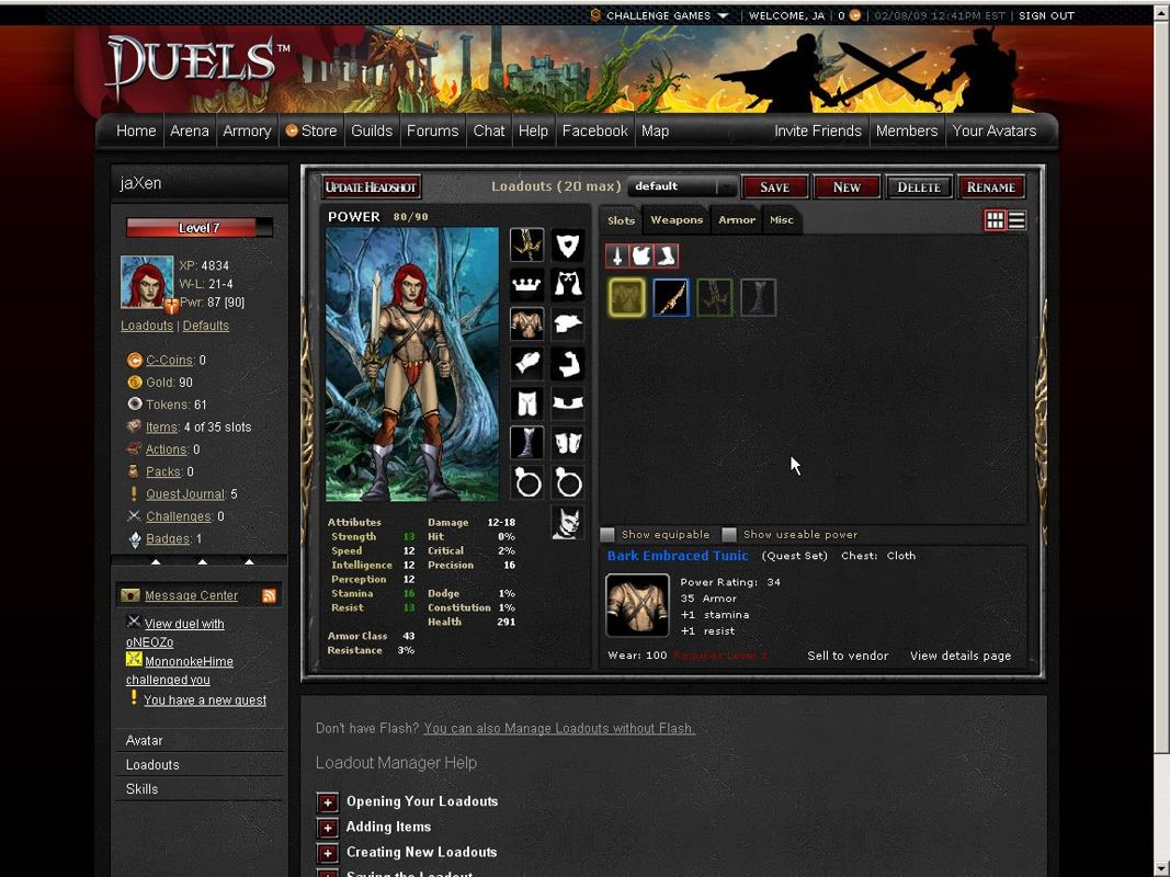 Duels (Browser) screenshot: My avatar