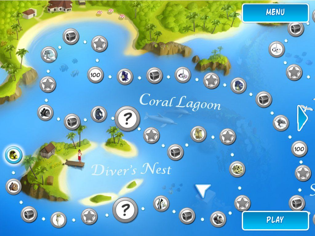Tropical Dream: Underwater Odyssey (Windows) screenshot: The map