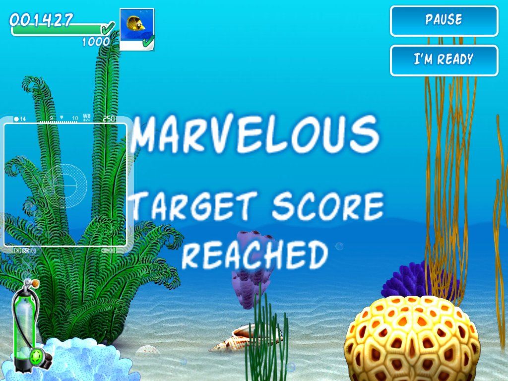 Tropical Dream: Underwater Odyssey (Windows) screenshot: I reached my target score