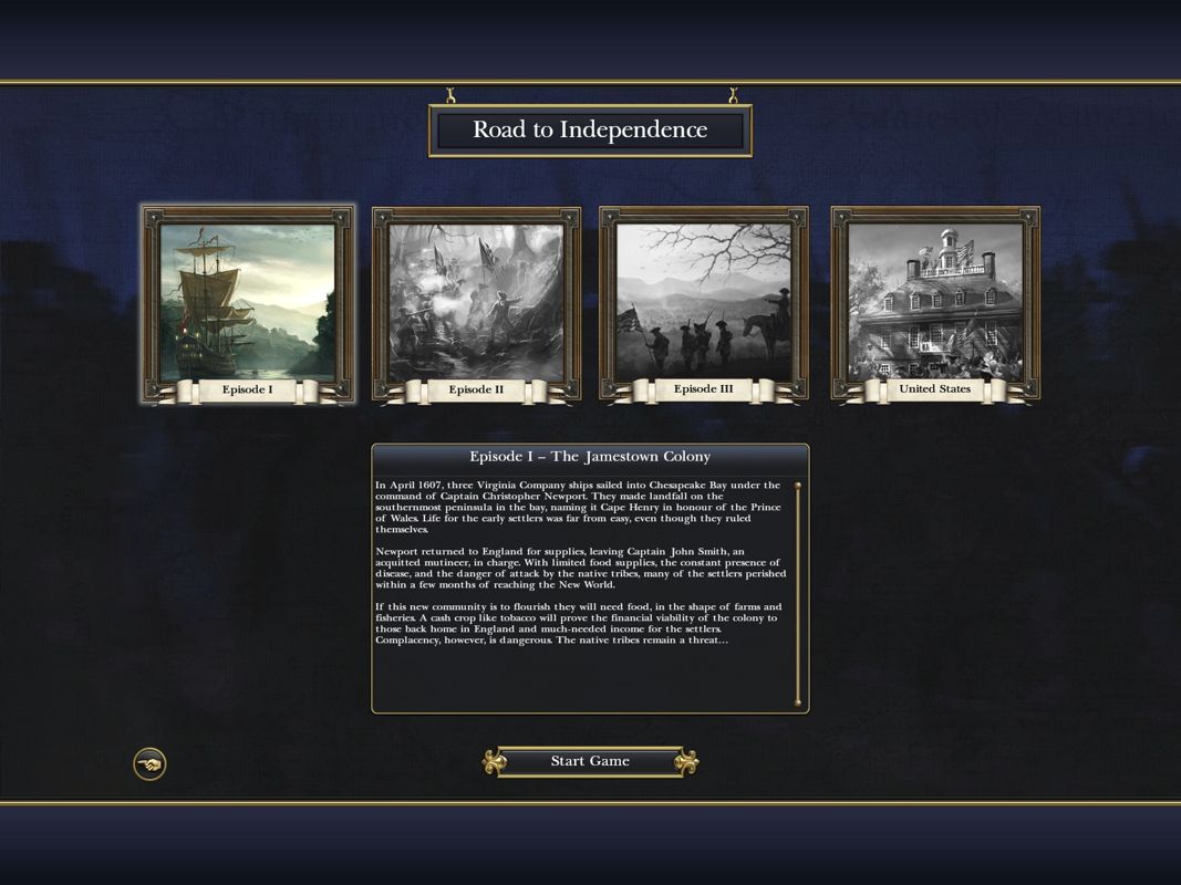 Empire: Total War (Windows) screenshot: The four steps in the tutorial campaign