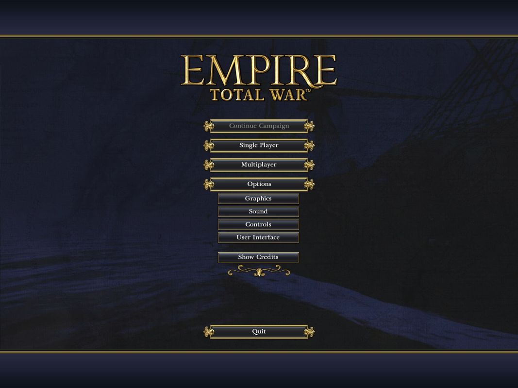 Empire: Total War (Windows) screenshot: Main menu