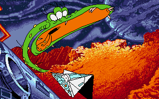 Space Ace II: Borf's Revenge (DOS) screenshot: Snakey like crunchy spaceships!