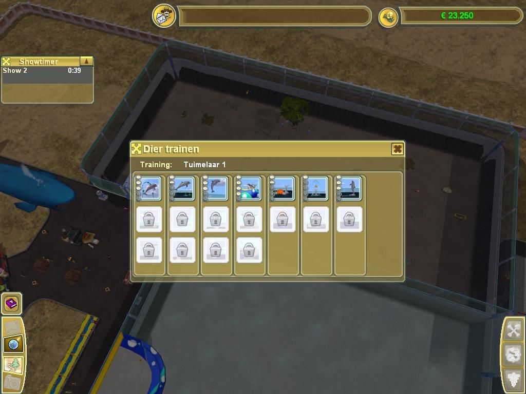 Zoo Tycoon 2: Marine Mania (Windows) screenshot: Finish training a trick and new tricks get unlocked.