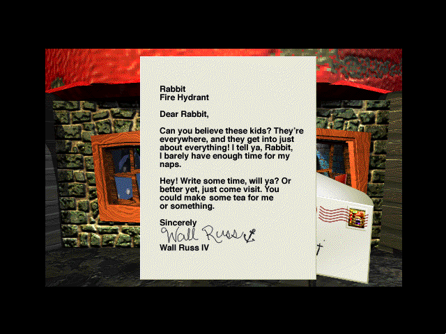 The Manhole: CD-ROM Masterpiece Edition (Windows 3.x) screenshot: Walrus letter