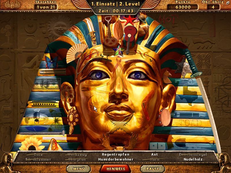 Amazing Adventures: The Lost Tomb (Windows) screenshot: The mask again, now as a seek puzzle