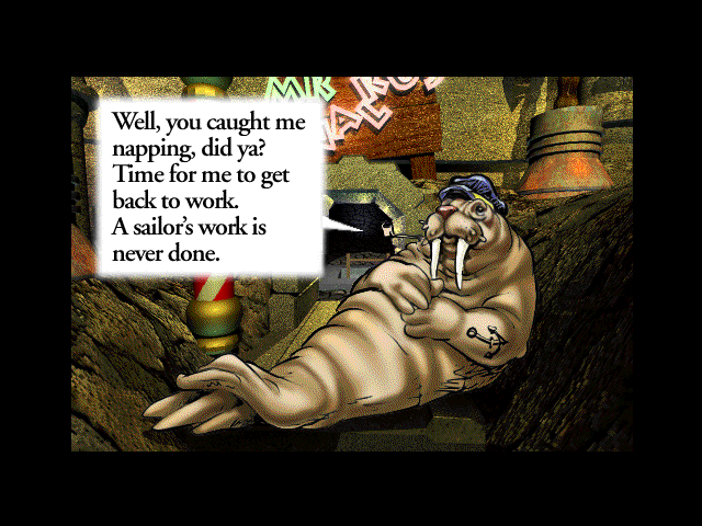 The Manhole: CD-ROM Masterpiece Edition (Windows 3.x) screenshot: The walrus
