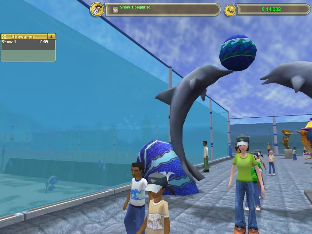 Zoo Tycoon 2: Marine Mania (Windows) screenshot: These dolphin hats sure are popular.
