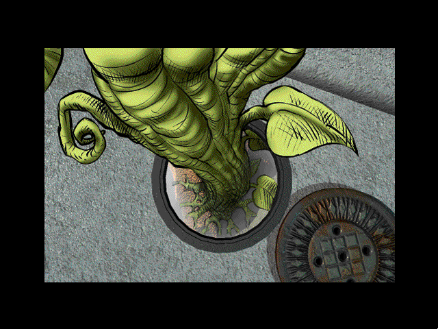 The Manhole: CD-ROM Masterpiece Edition (Windows 3.x) screenshot: Down the hole