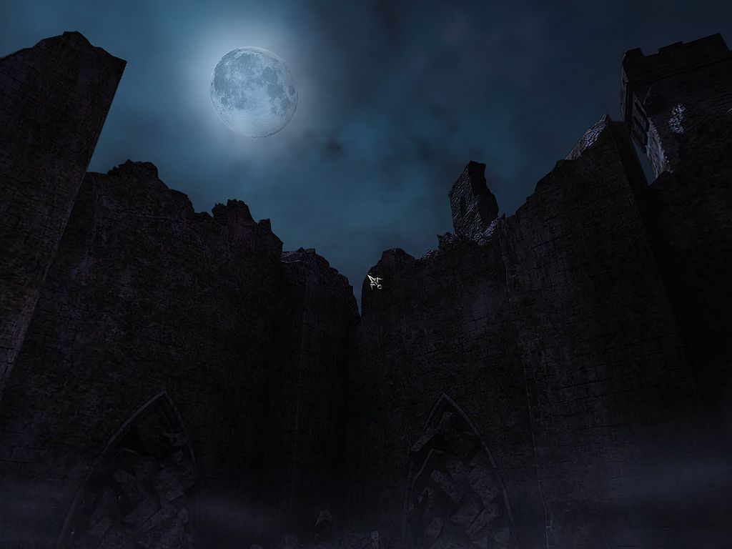 Dracula 3: The Path of the Dragon (Windows) screenshot: Full Moon at Twilight Castle