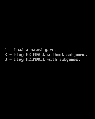Heimdall (DOS) screenshot: Main Menu