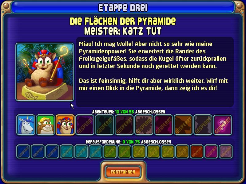 Peggle (Windows) screenshot: Introduction of the next master.