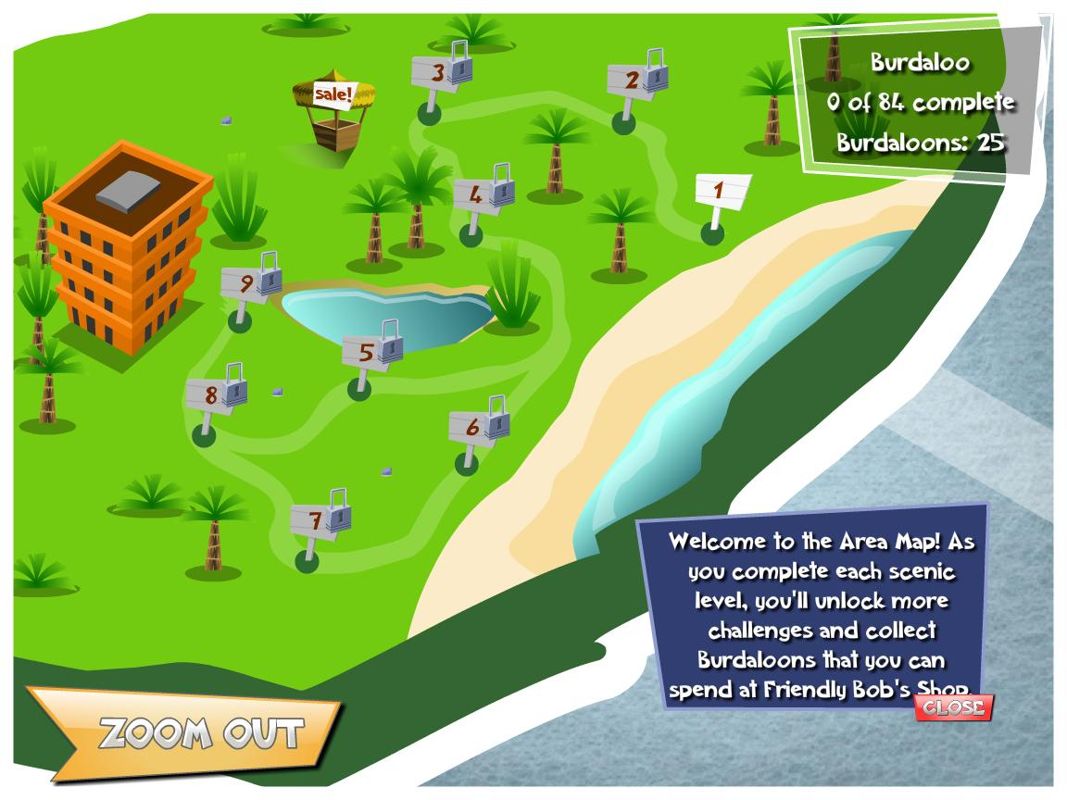Burdaloo (Windows) screenshot: The area map