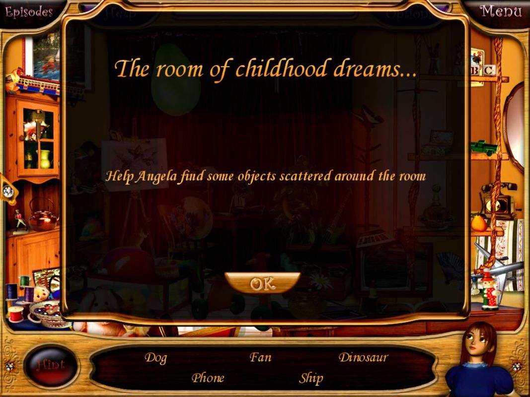 Angela Young's Dream Adventure (Windows) screenshot: The first episode, the room of childhood dreams...