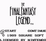 The Final Fantasy Legend (Game Boy) screenshot: Main Menu