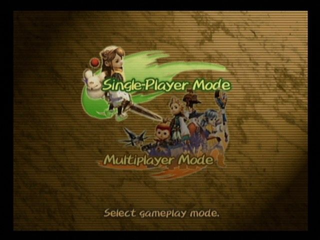 Final Fantasy: Crystal Chronicles (GameCube) screenshot: Player Mode selection