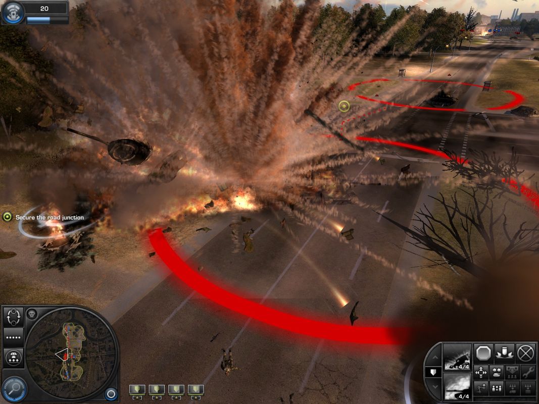 World in Conflict: Soviet Assault (Windows) screenshot: BAM! That's a confirmed air strike hit!