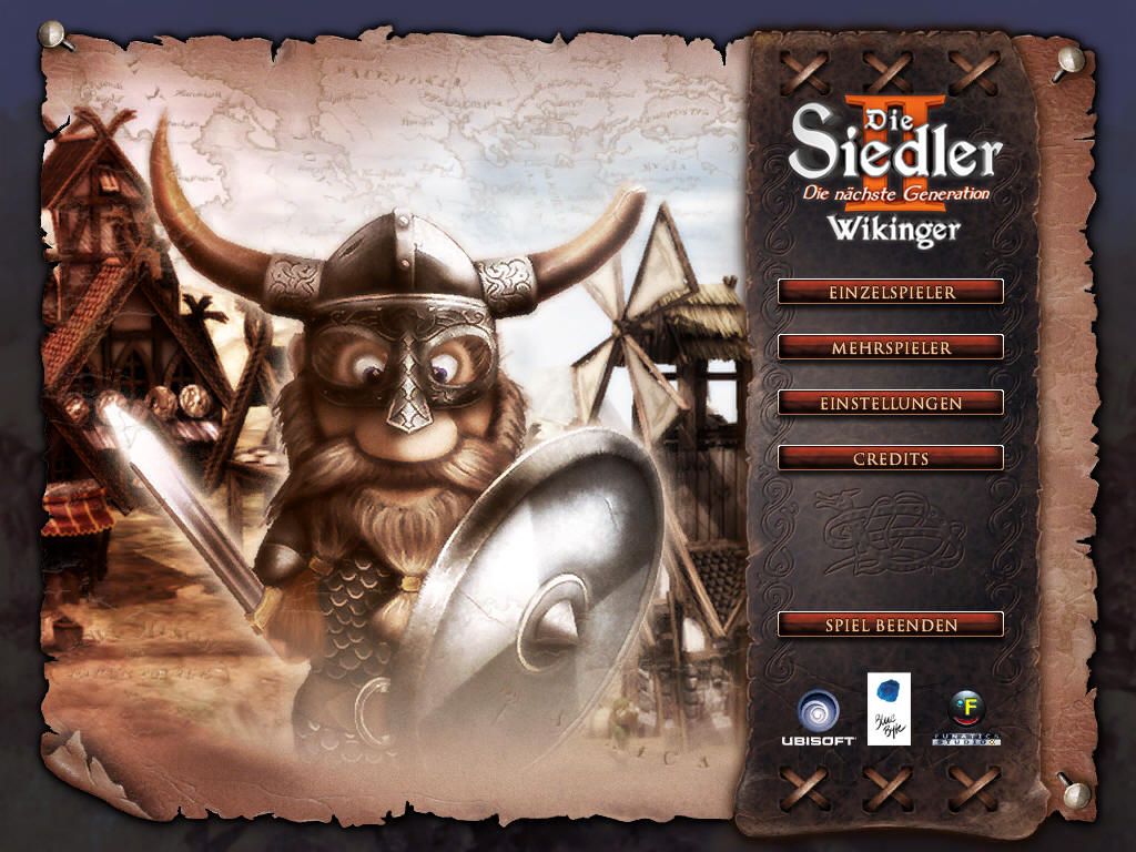 Die Siedler II: Die nächste Generation - Wikinger (Windows) screenshot: The new title screen