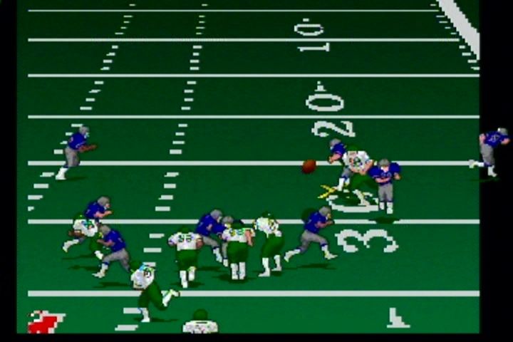Troy Aikman NFL Football (Jaguar) screenshot: X marks the pass.