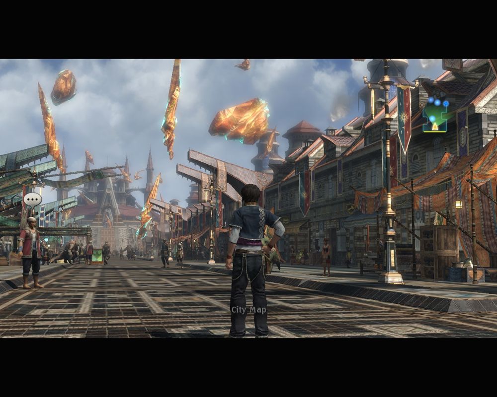 The Last Remnant (Windows) screenshot: In town you can visit numerous stores.