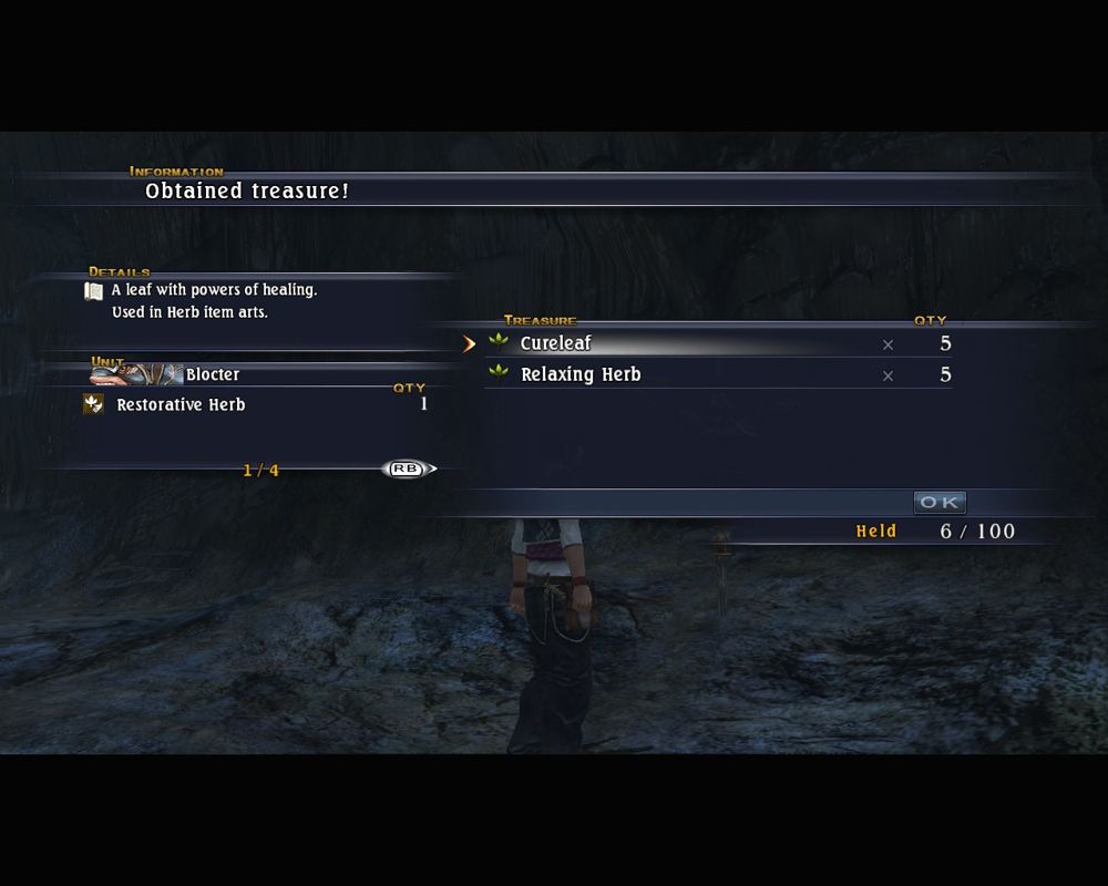 The Last Remnant (Windows) screenshot: Looting the treasure.