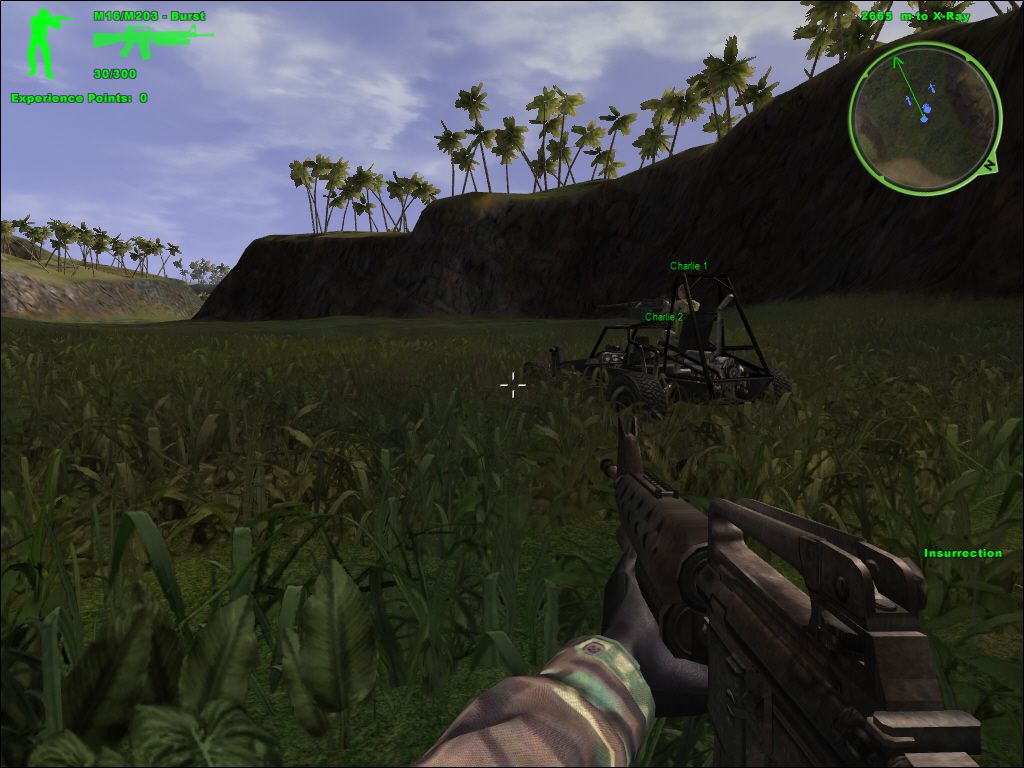 Delta Force: Xtreme (Windows) screenshot: In some missions you get to drive a vehicle, like this buggy, for instance.