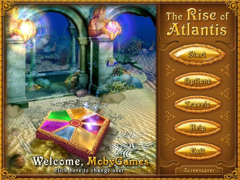 The Rise of Atlantis (Windows) screenshot: Title screen and main menu