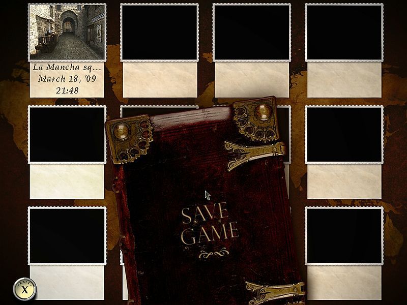AGON: The Lost Sword of Toledo (Windows) screenshot: Save Game screen