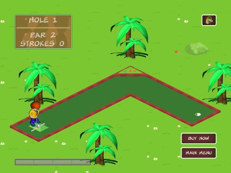 Garden Golf (Windows) screenshot: Starting hole 1