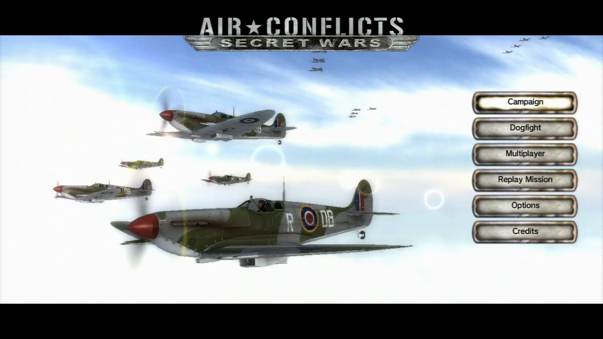 Air Conflicts: Secret Wars (PlayStation 3) screenshot: Main menu.