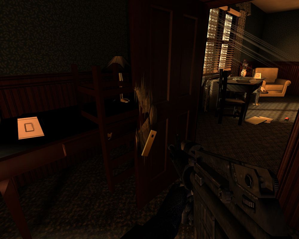 SWAT 4 (Windows) screenshot: The door after an exploding charge