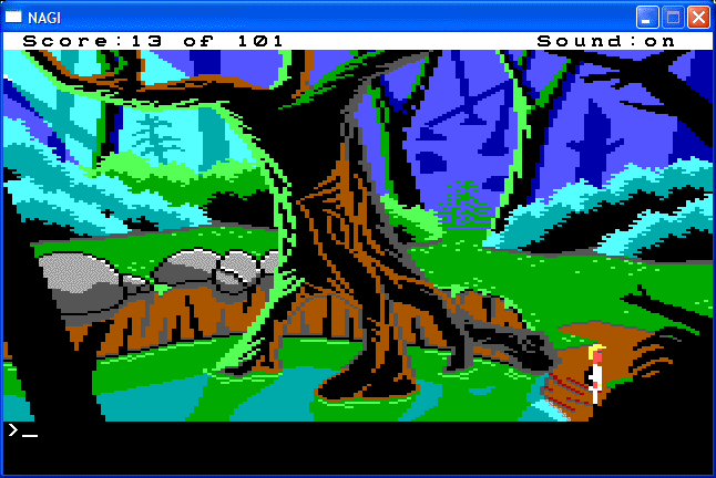 Space Quest 0: Replicated (Windows) screenshot: You emerge from the water to find that...you're in a jungle.