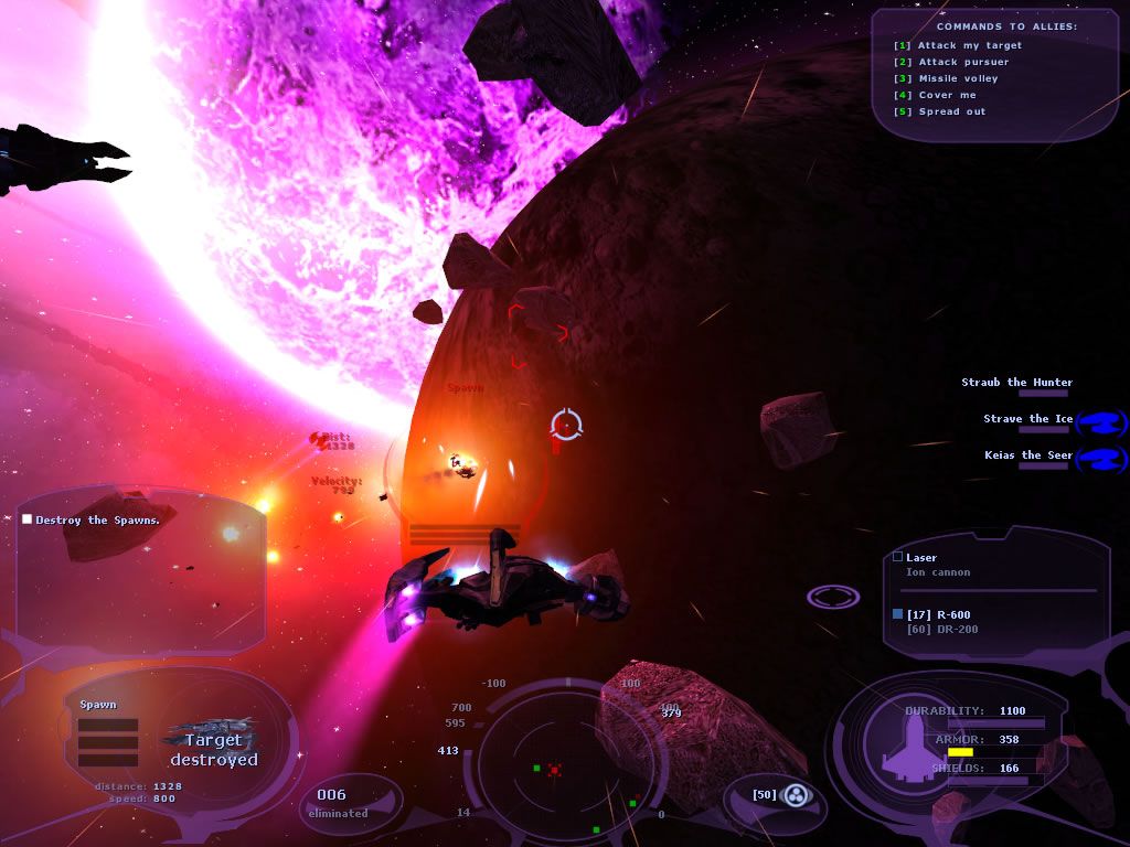 Dark Horizon (Windows) screenshot: An enemy has been blown up.