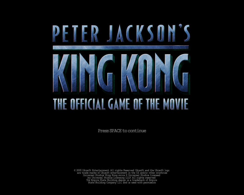 Peter Jackson's King Kong: The Official Game of the Movie (Windows) screenshot: Title screen