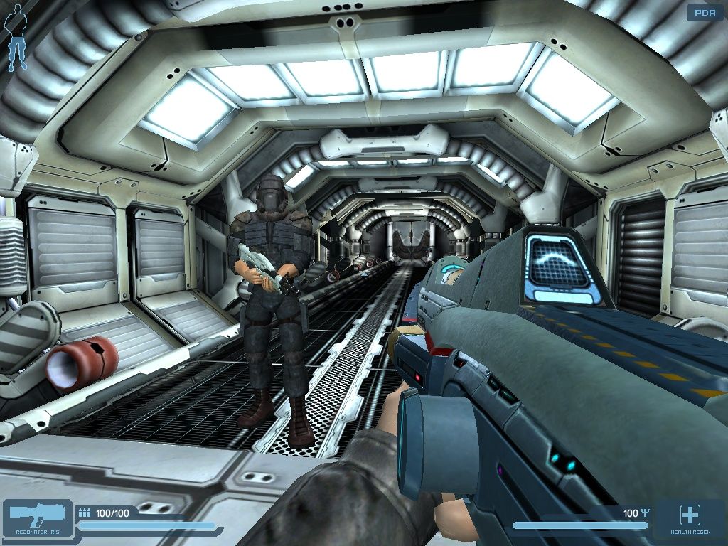 Neuro (Windows) screenshot: Start of the game. An allied soldier.