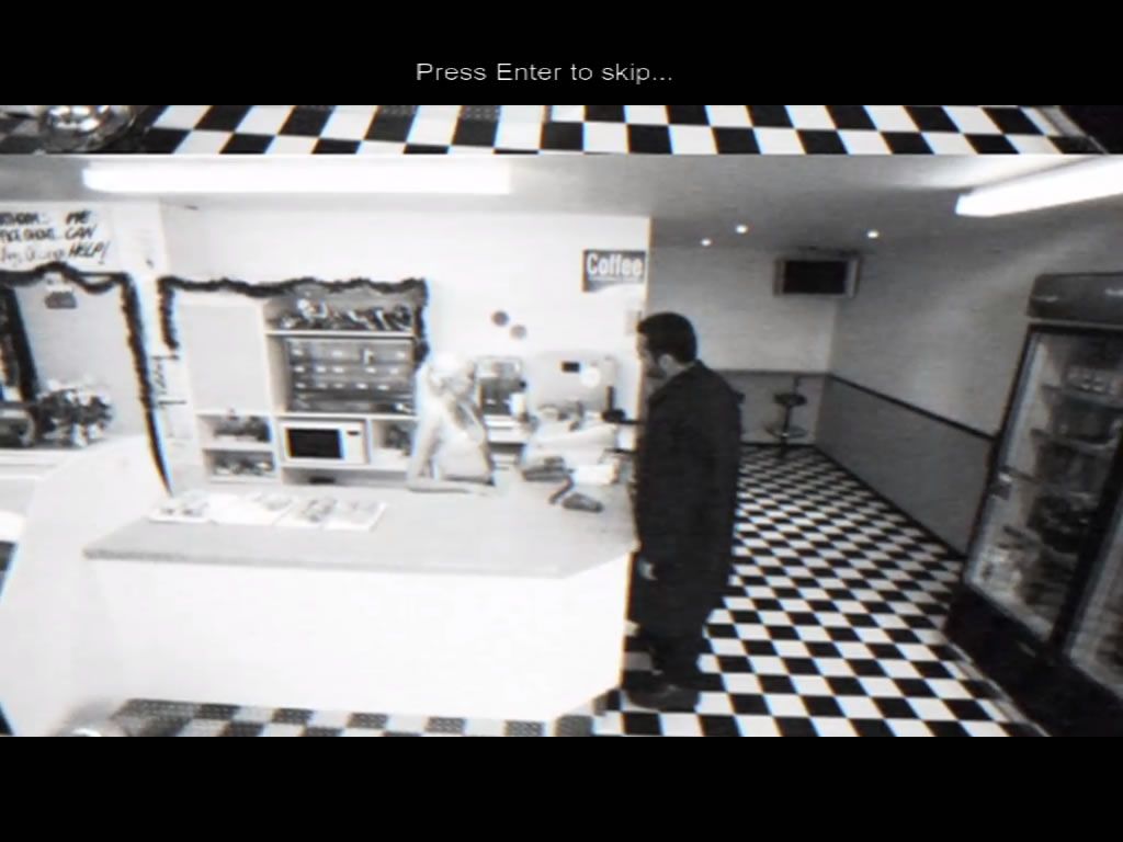 Casebook: Episode I - Kidnapped (Windows) screenshot: Viewed through the restaurant's security camera.