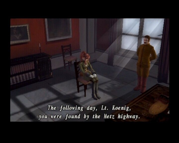 Shadow Hearts: Covenant (PlayStation 2) screenshot: Briefing her superiors about the recent events