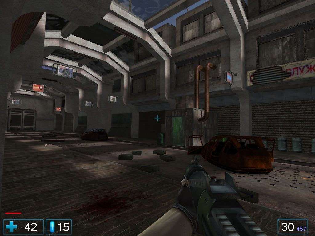 Rat Hunter (Windows) screenshot: Part of the abandoned mall