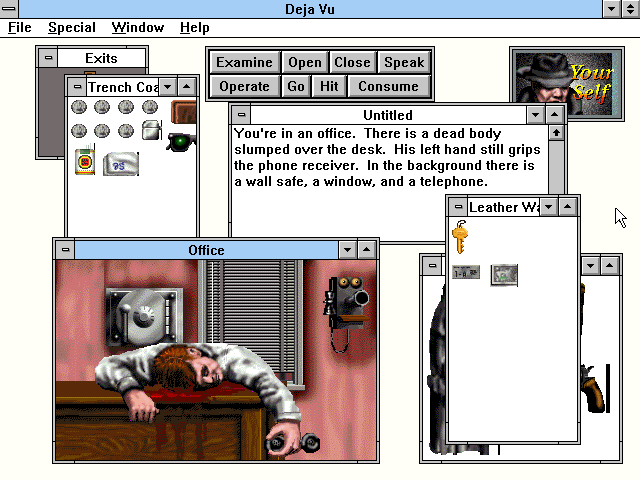 Déjà Vu I & II: The Casebooks of Ace Harding (Windows 3.x) screenshot: Corpse