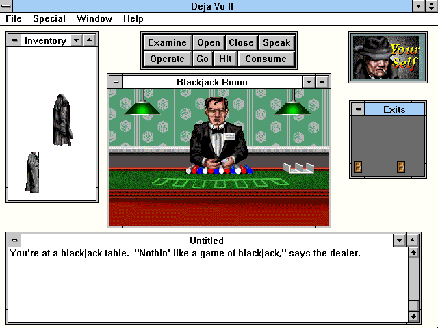 Déjà Vu I & II: The Casebooks of Ace Harding (Windows 3.x) screenshot: Blackjack room