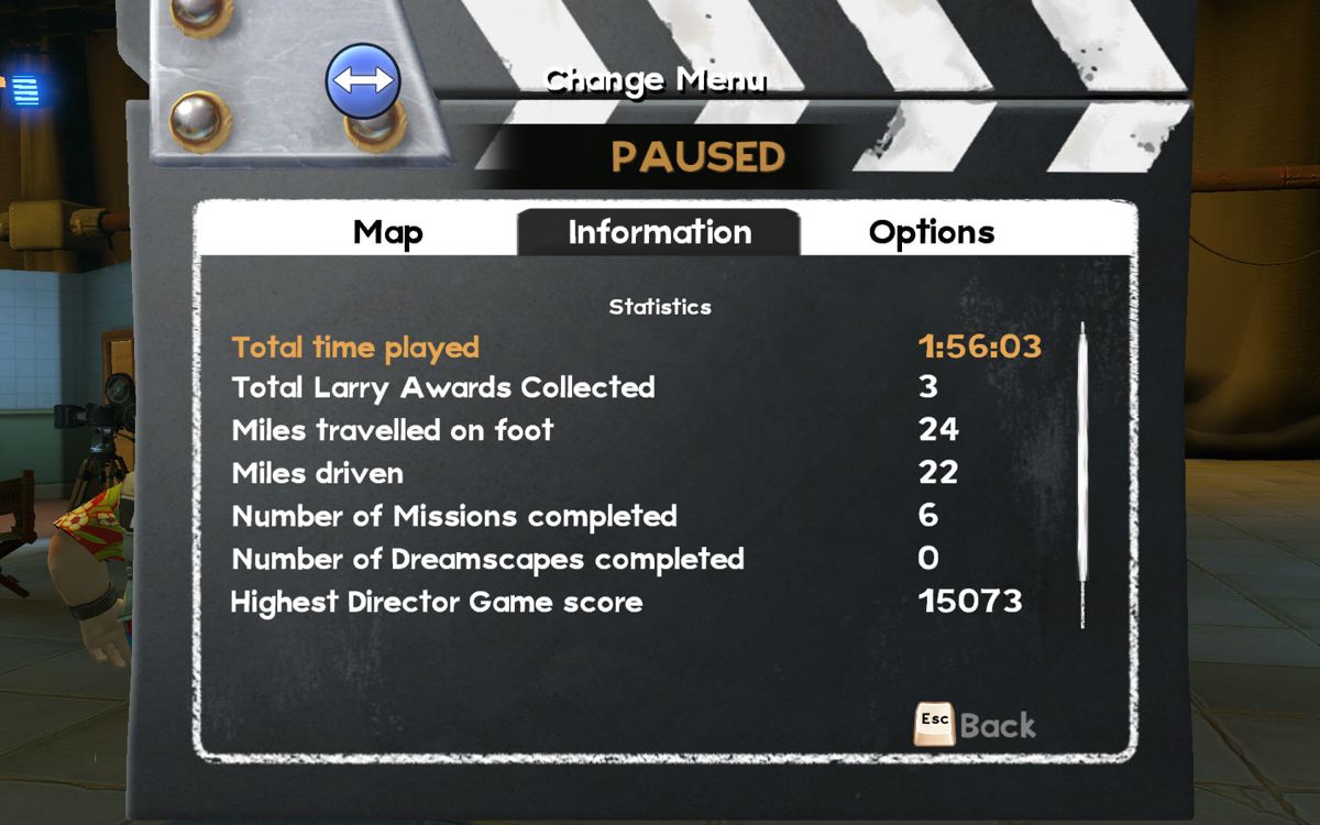 Leisure Suit Larry: Box Office Bust (Windows) screenshot: Game statistics